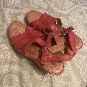 BORN Coral Leather Strappy Sandals